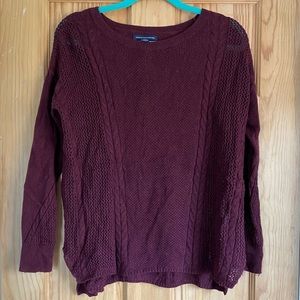 American Eagle Maroon Ribber Sweater